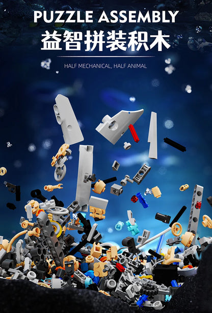 1388+ PCS Mechanical Whale Building Blocks – STEM Sea Life Model with Lights for Kids & Children’s Gifts