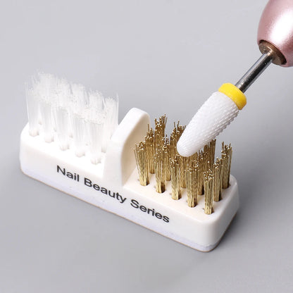 Electric Nail Drill Brush – Portable Manicure Bit Cleaner with Dual Copper Wire for Nail Care Tools