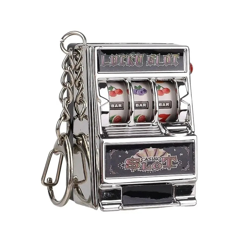 Fruit Slot Machine Keychain – Lucky Charm Mini Casino Pendant Bag Charm, Novelty Gift for Kids & Adults