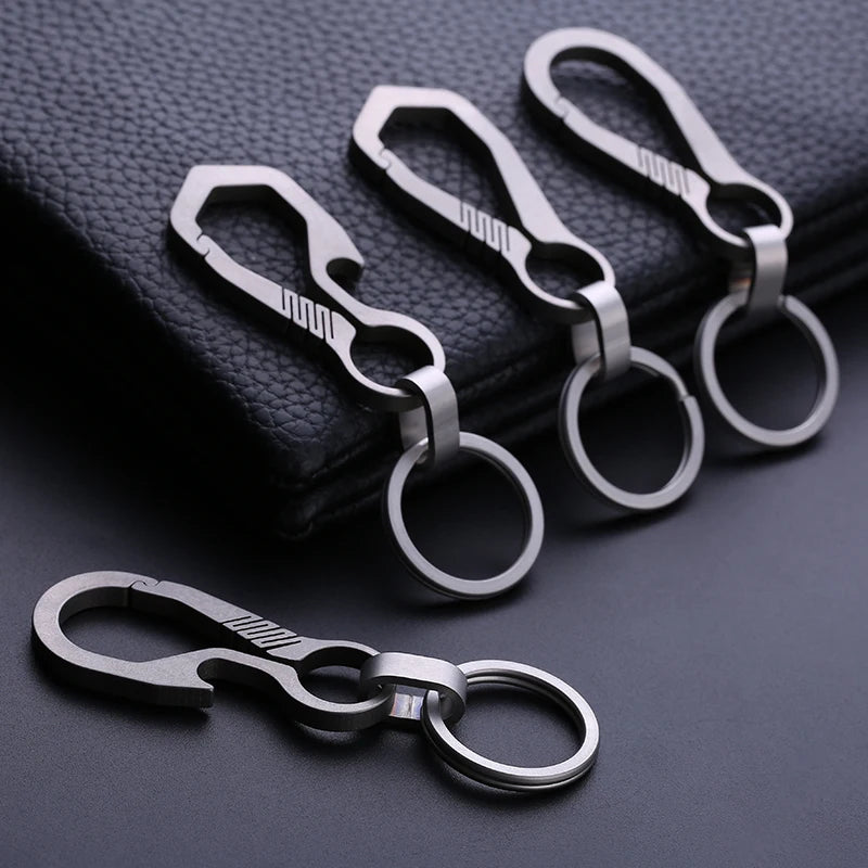 Titanium Key Chain - Lightweight Men’s EDC Quickdraw Carabiner Buckle Key Ring Outdoor Tool