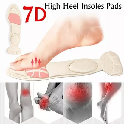 7D Soft Memory Foam Insole Pad Inserts: Breathable Anti-Slip Shoe Arch Support for Women's High Heel Shoes