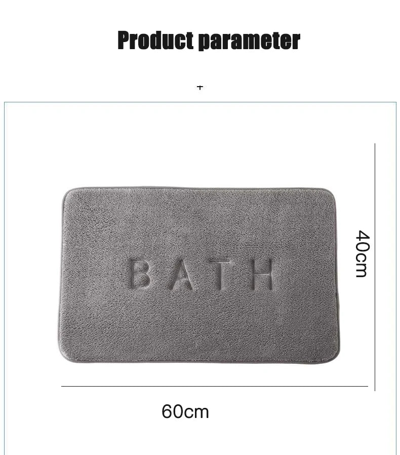 Anti-Slip Faux Cashmere Memory Foam Carpet – Super Absorbent Coral Fleece Floor Mat for Kitchen, Living Room & Bathroom