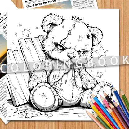 Cute & Quirky Bear Coloring Book for Adults - 24-Page Intricate Designs Adult Coloring Picture Book