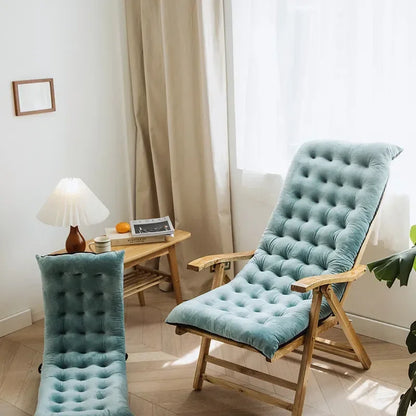 Autumn Winter Thickened Foldable Rocking Chair Cushion – Long Lounge Seat Pad for Garden, Balcony, Sofa & Tatami Home Decor