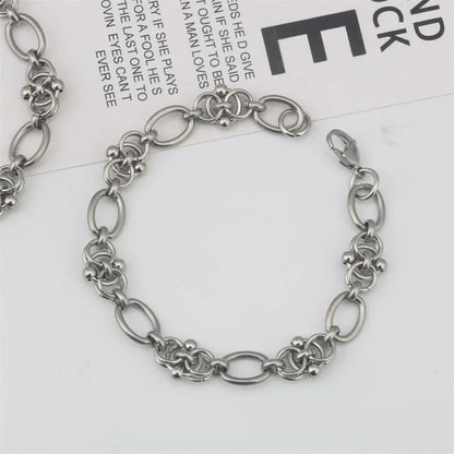 316L Stainless Steel Chain Bracelet - Hip Hop Tricycle Design DIY Statement Jewelry For Men & Women Kpop Style