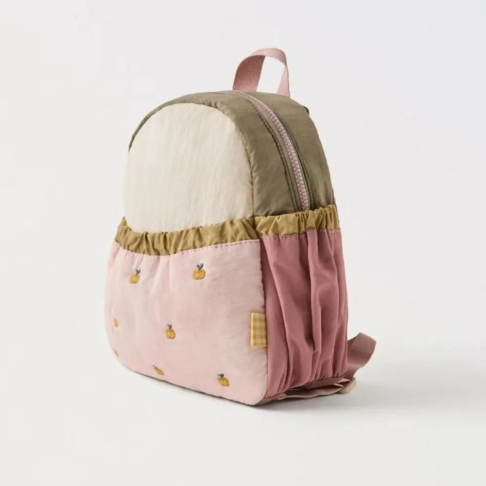 New Little Apple Backpack | Sweet Large Capacity Student Laptop Bag, Lightweight Embroidered Handbag