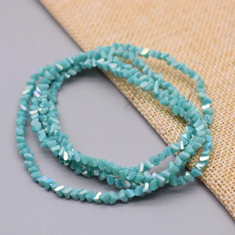 Yanqi Triangle Crystal Beads - 38 Colors 4mm Loose Glass Beads for DIY Jewelry Making Earrings Necklace Crafts