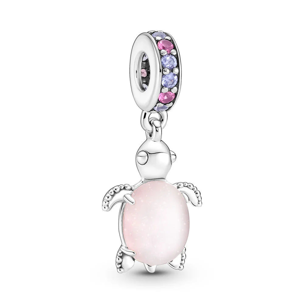 2024 New 925 Sterling Silver Bulb & Small Turtle Charm Pendant – Fit for Original Pandora Bracelet, DIY Women’s Jewelry Gift