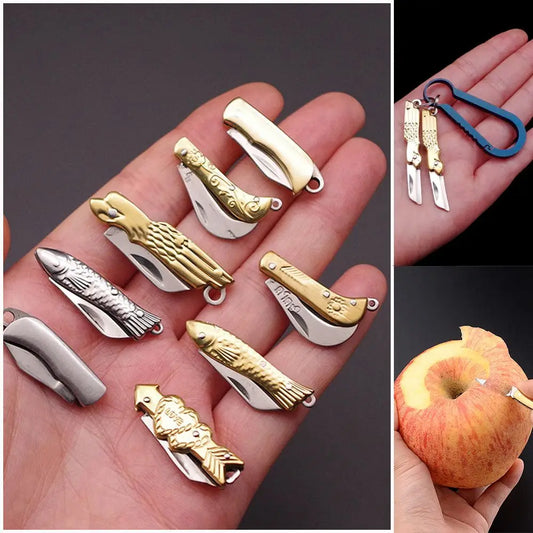 Stainless Steel Folding Knife Keychain - Multifunctional Portable Paring, Unboxing & Utility Tool