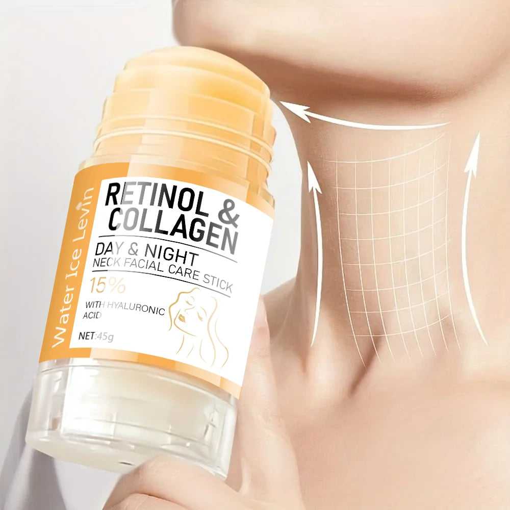 45g Retinol & Collagen Neck Cream Stick - Hydrating Day and Night Moisturizer for Smooth, Radiant-Looking Skin