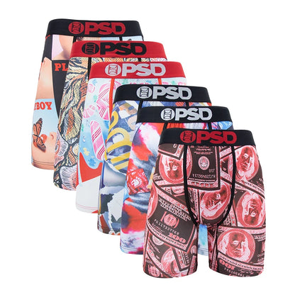 6Pcs Fashion Print Men’s Underwear – Boxer Briefs, Sexy Panty Lingerie, S-XXL Size Range, Comfortable Boxershorts