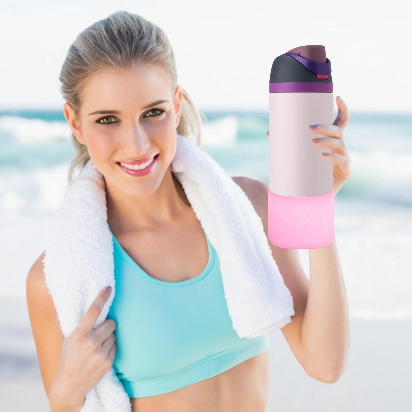 Silicone Water Bottle Boot for Owala - 24oz, 32oz Anti-Slip Protective Sleeve and Bottom Bumper Protector for FreeSip Twist and Flip