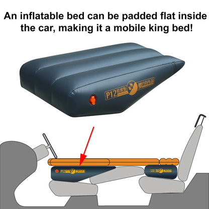 Car Travel Inflatable Mattress — Front Slope Air Bed Cushion & Seat Gap Pad for Self-Driving Trips