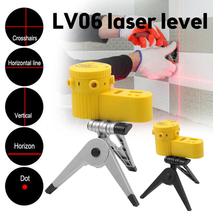 Multifunctional 4-in-1 Laser Level Ruler with Rotating Tripod - Household Measuring Tool for Vertical & Horizontal Levels