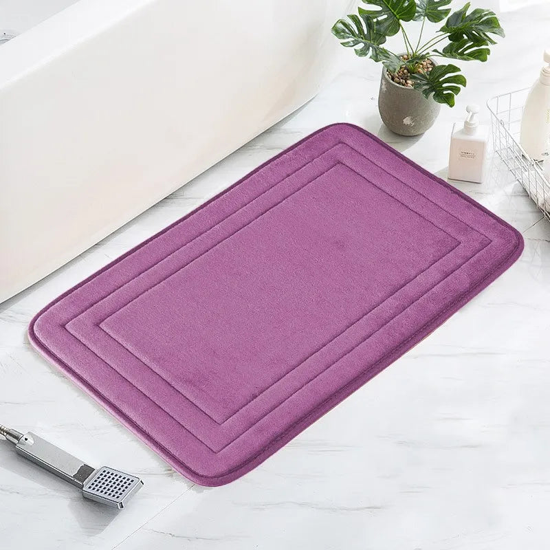 Non-Slip Bathroom Mat - Soft, Comfortable Absorbent Floor Carpet, Machine Washable & Quick-Dry Shower Room Doormat