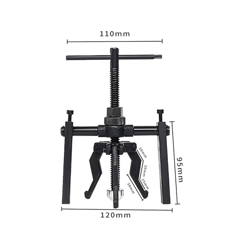 3-Jaw Inner Bearing Extractor Puller - Heavy Duty Automotive Bearing Removal Tool Kit for Cars and Motorcycles