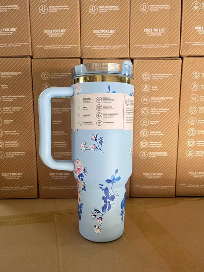 Stainless Steel Travel Mug with Straw Lid – 30oz/40oz Vacuum Insulated Car Cup, Double Wall Iced Thermal Tumbler