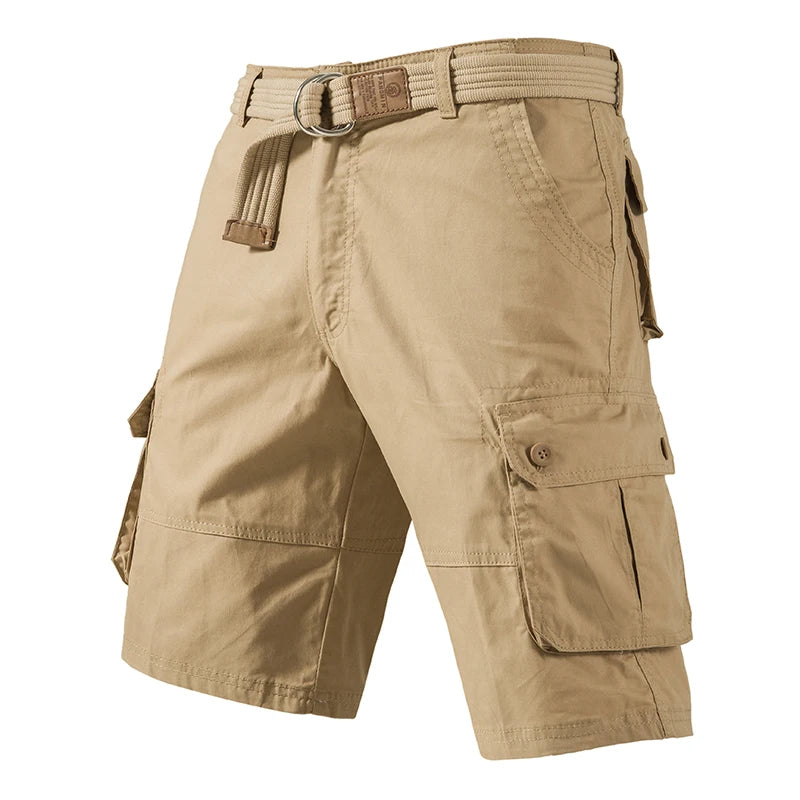 Men's Cargo Knee Shorts - Plus Size Cotton Bermuda Golf, Running & Gym Casual Shorts