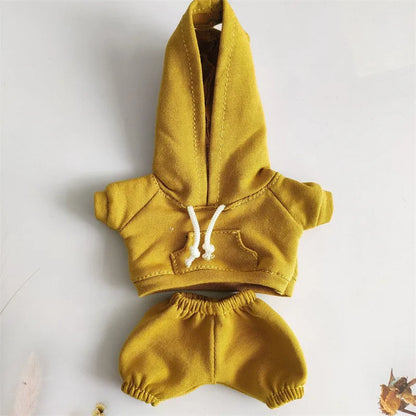 Ropa Labubu Clothes Set for 15/17cm V1/V2 Plush Dolls – Hooded Sweatshirt & Pants | Doll Outfit Accessories & Kid Toy Gift