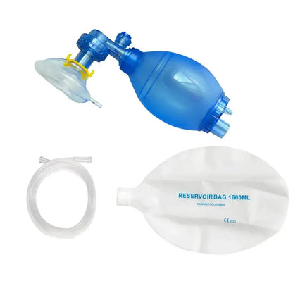 PVC Self-Help Respirator Training Bag Valve Mask – Adult, Child & Infant AED Training Tool with Carry Case