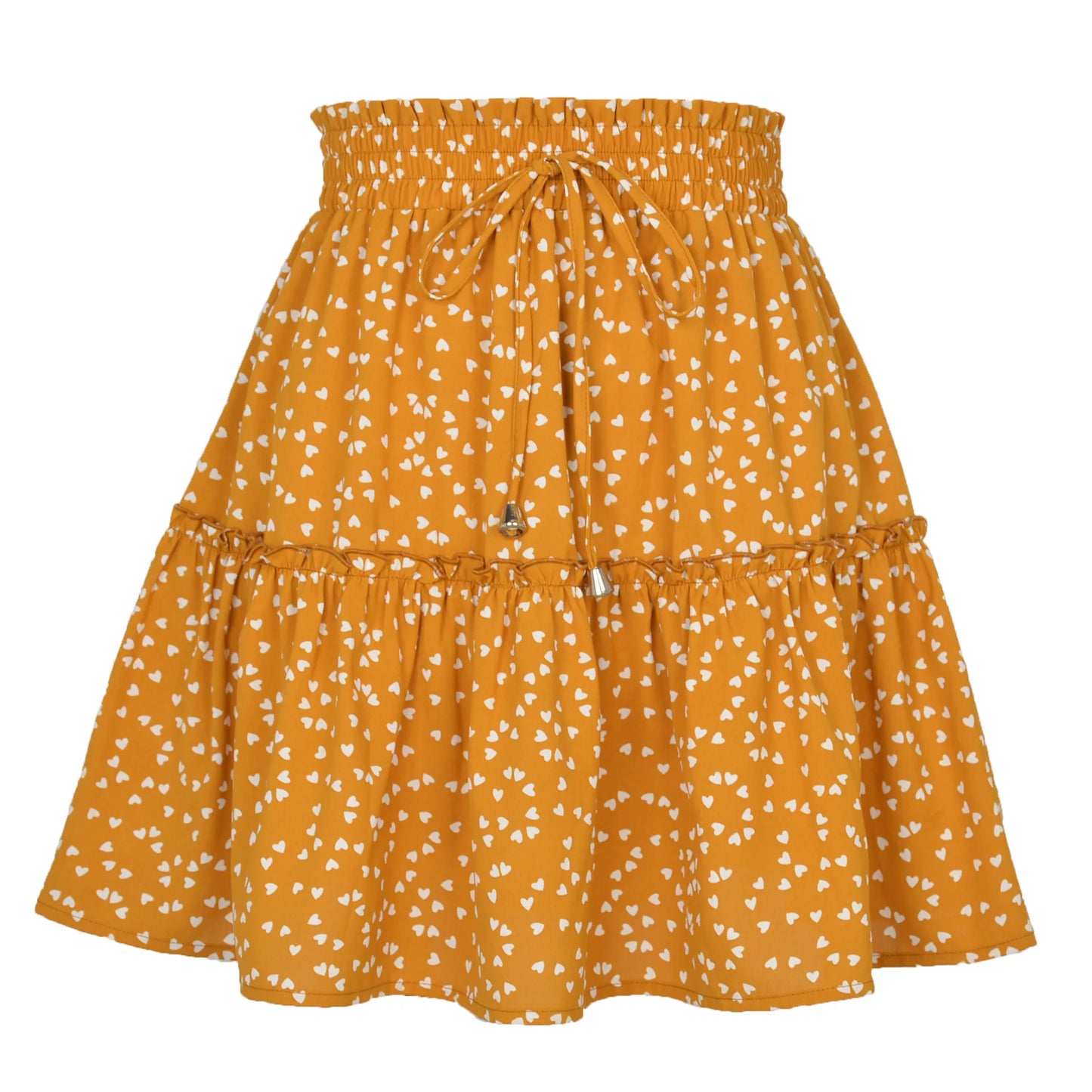 Women’s Floral A-Line Skirt – Summer High Elastic Waist Little Daisy Dress Vestidos LDY-WW4648