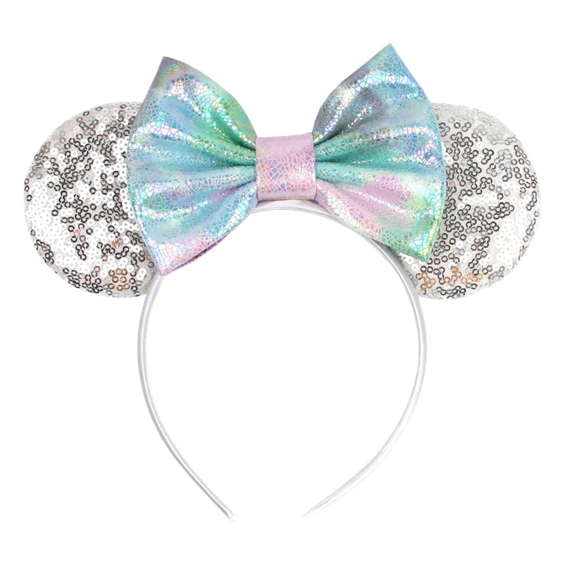 Disney Cartoon Mouse Ears Headband - Sequin Bow Hair Accessory for Girls, Birthday Parties & Cosplay