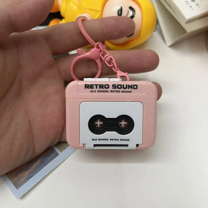 Retro Recorder Keychain - 15-Second Voice Recorder Cassette Tape Pendant for Bags, Couples & Friends