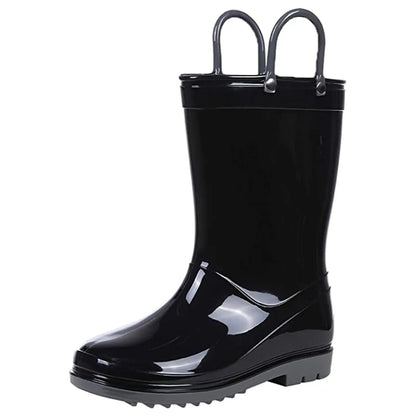 Shevalues Kids Waterproof Rain Boots – Non-Slip Toddler Boots with Easy-On Handles for Boys & Girls
