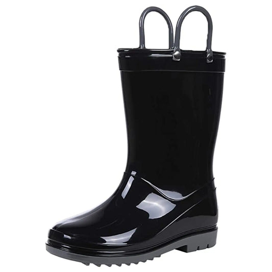 Shevalues Kids Waterproof Rain Boots – Non-Slip Toddler Boots with Easy-On Handles for Boys & Girls