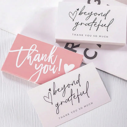 50pcs Thank You Business Cards – Customer Appreciation Gift Labels for Small Business, Cake Packaging & Retail Shop Branding Cards