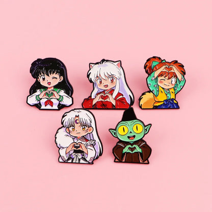5PCS Cute Enamel Cartoon Pins - Fashion Brooch Lapel Badges for Coats, Clothing & Gift for Fans