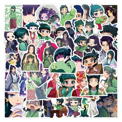 60PCS Maomao Apothecary Diaries Waterproof Vinyl Stickers - Jinshi DIY Decals for Phone, Luggage, Skateboard & Scrapbooking