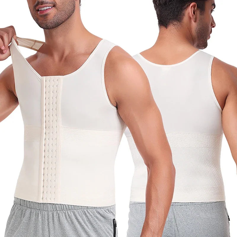 Men’s Slimming Body Shaper Vest – Waist Trainer Compression Shirt, Tummy Control Corset Shapewear & Abdomen Slimming Underwear