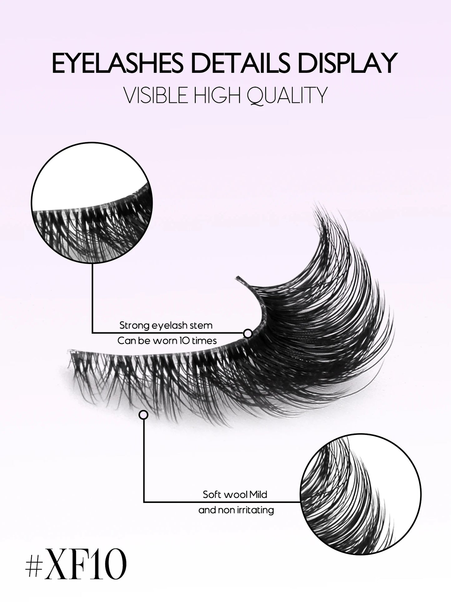 GROINNEYA Cat Eye False Eyelashes – Natural Long Clear Band Winged End Faux Mink Lashes for Eye-Enhancing Makeup