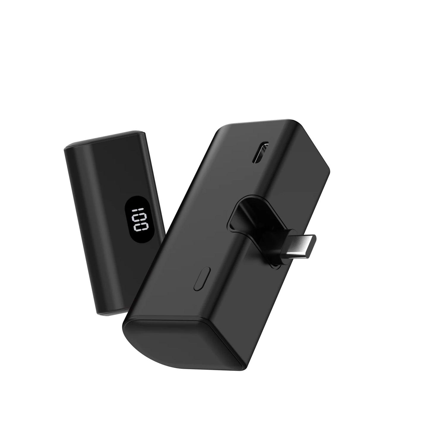 5000mAh Portable Power Bank - Lightweight Built-In Foldable Type-C Charger for All USB-C Devices