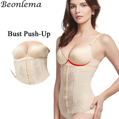 Colombian Mesh Embroidered Waist Trainer Corset Body Shaper for Women – Belly Control Shapewear