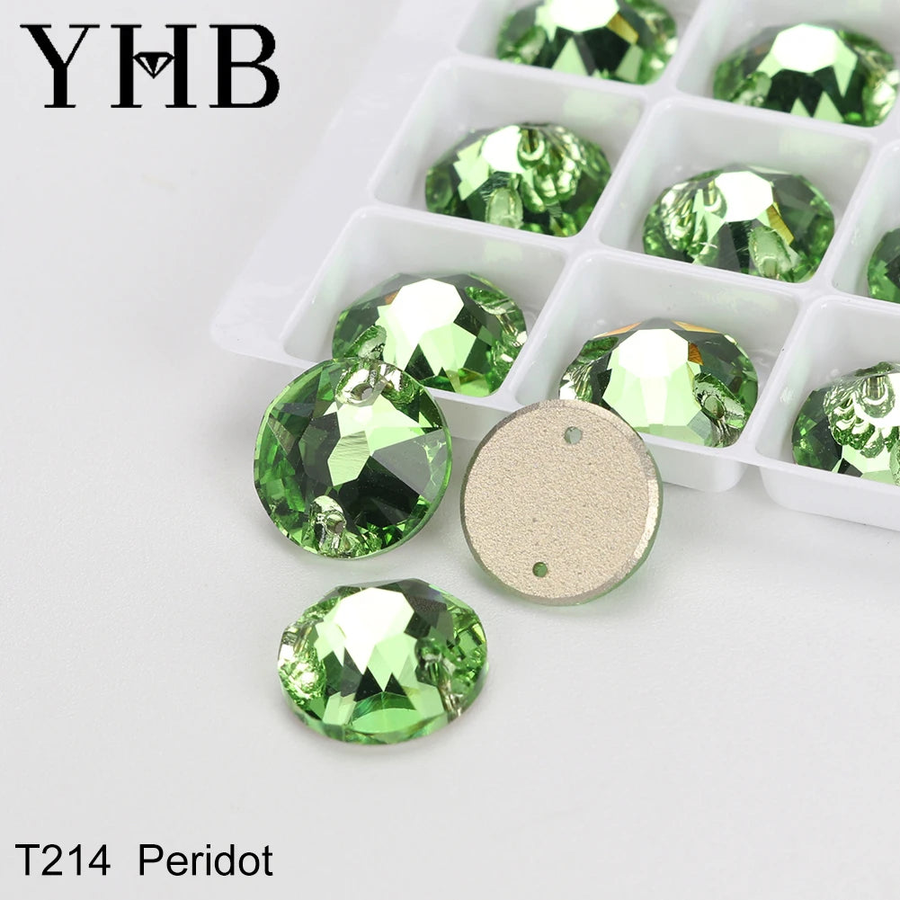 YHB XIRIUS AB Moonlight Glass Crystal — Flatback Sew-On Rhinestones for Garments, Clothes & Bags