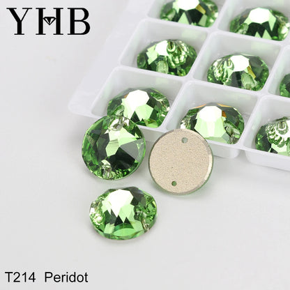 YHB XIRIUS AB Moonlight Glass Crystal — Flatback Sew-On Rhinestones for Garments, Clothes & Bags