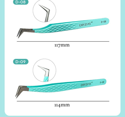 DIYDAY Anti-Slip Tweezers — High-Density Fiber Tip for Eyelash Extensions & Eyebrow Precision Beauty Tools