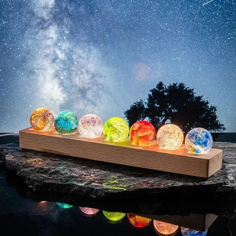 Fantasy Colorful Glass Star Ball – Luminous Planet Astronomy Model, Cosmic Home Decoration, Perfect Xmas Gift