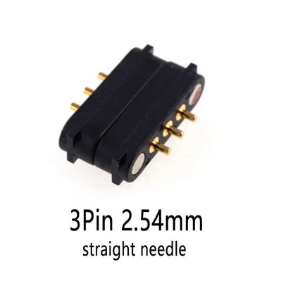 2A 2-Pin DC Magnetic Pogo Pin Connector - 2–5 Pin Spring-Loaded Male/Female Power Socket, 2.54/2.8mm Pitch