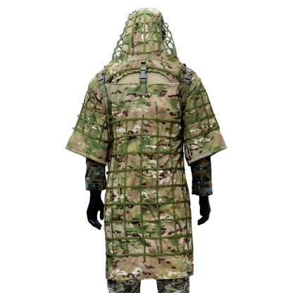 Ghillie Suit Set | Camouflage Hunting Poncho, Base, Cape & Sniper Viper Hood for Airsoft & Paintball