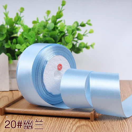 Silk Satin Ribbon Roll - 22M Craft Ribbon for DIY Bows Gift Wrapping Wedding Party Decorations in 6mm to 50mm Sizes