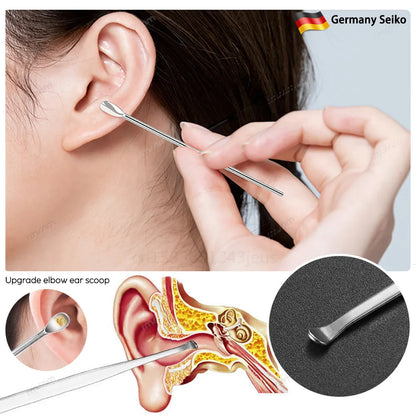 Ear Cleaner Set: Earpick Ear Wax Remover Spoon Curette - Spiral Ear Cleaning Kit for Easy Earwax Removal - Gadget for Ear Hygiene
