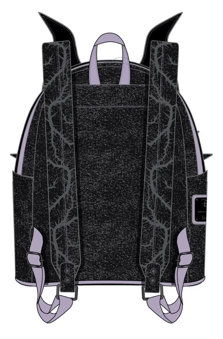The Aristocats Marie Mini Backpack – Floral Print Schoolbag with Villains Scene, Maleficent & Sleeping Beauty Design for Kids