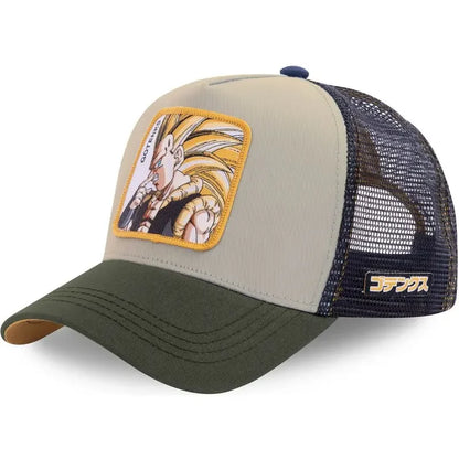 Dragon Ball Son Goku Trucker Cap - Embroidered Adjustable Mesh Sun Visor Hat for Men Summer Travel