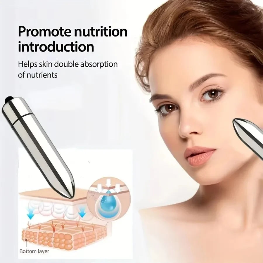 Mini Vibrating Facial Massager - Portable Eye & Face Massage Tool for Lotion Absorption and Skincare