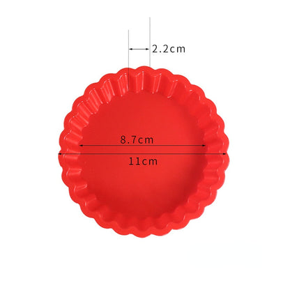 3PCS Silicone Tart Molds – Non-Stick Round Fluted Quiche & Flan Pan with Loose Bases for Cake & Pizza Baking