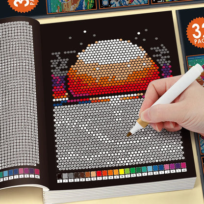 Mysterious Mosaic Color by Number Book - 32 Pages Pixel Art Coloring with Cute Animals & Scenery for Adult Stress Relief