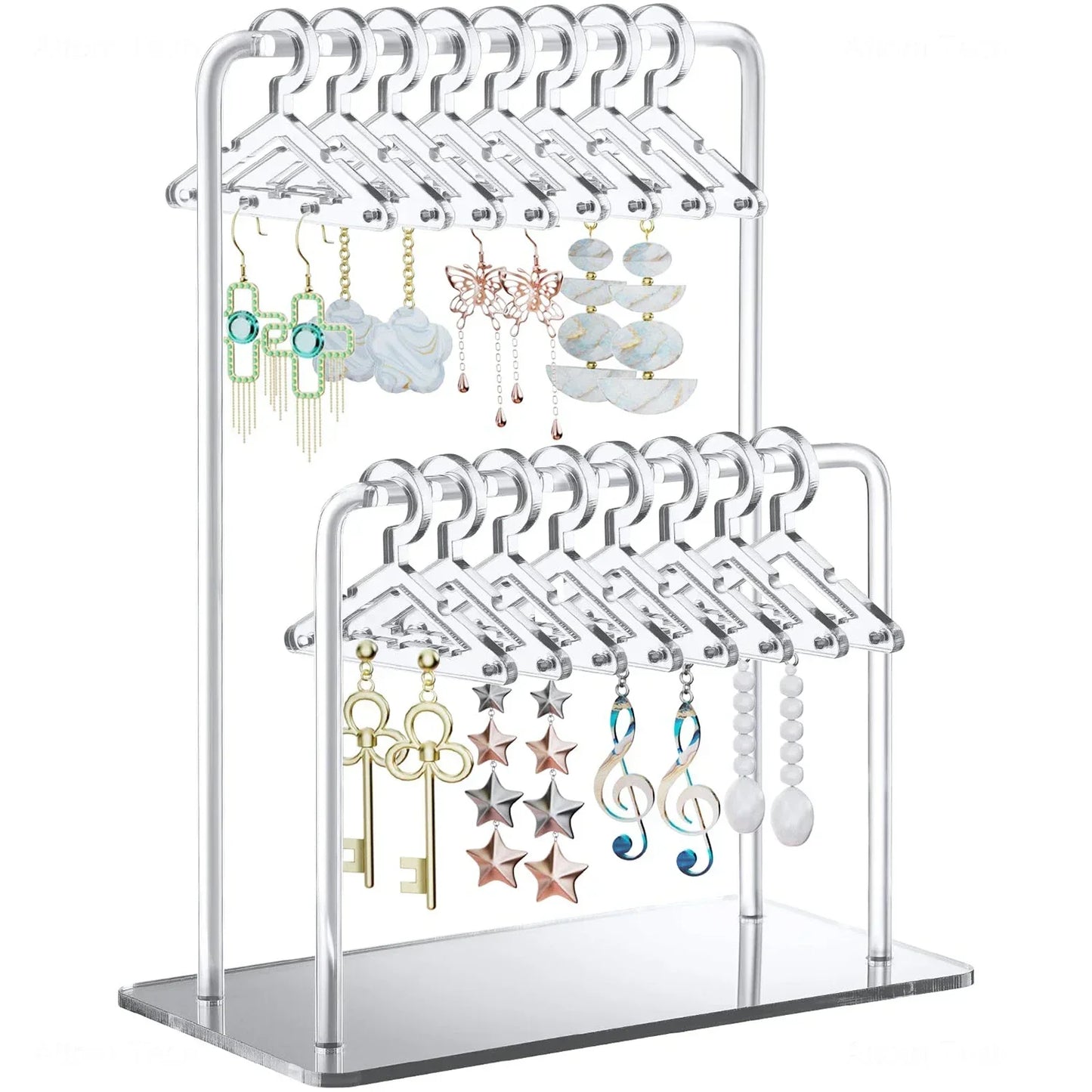 16pcs Hanger-Shaped Jewelry Holders – Personalized Earring Display Racks & Organizer Stands